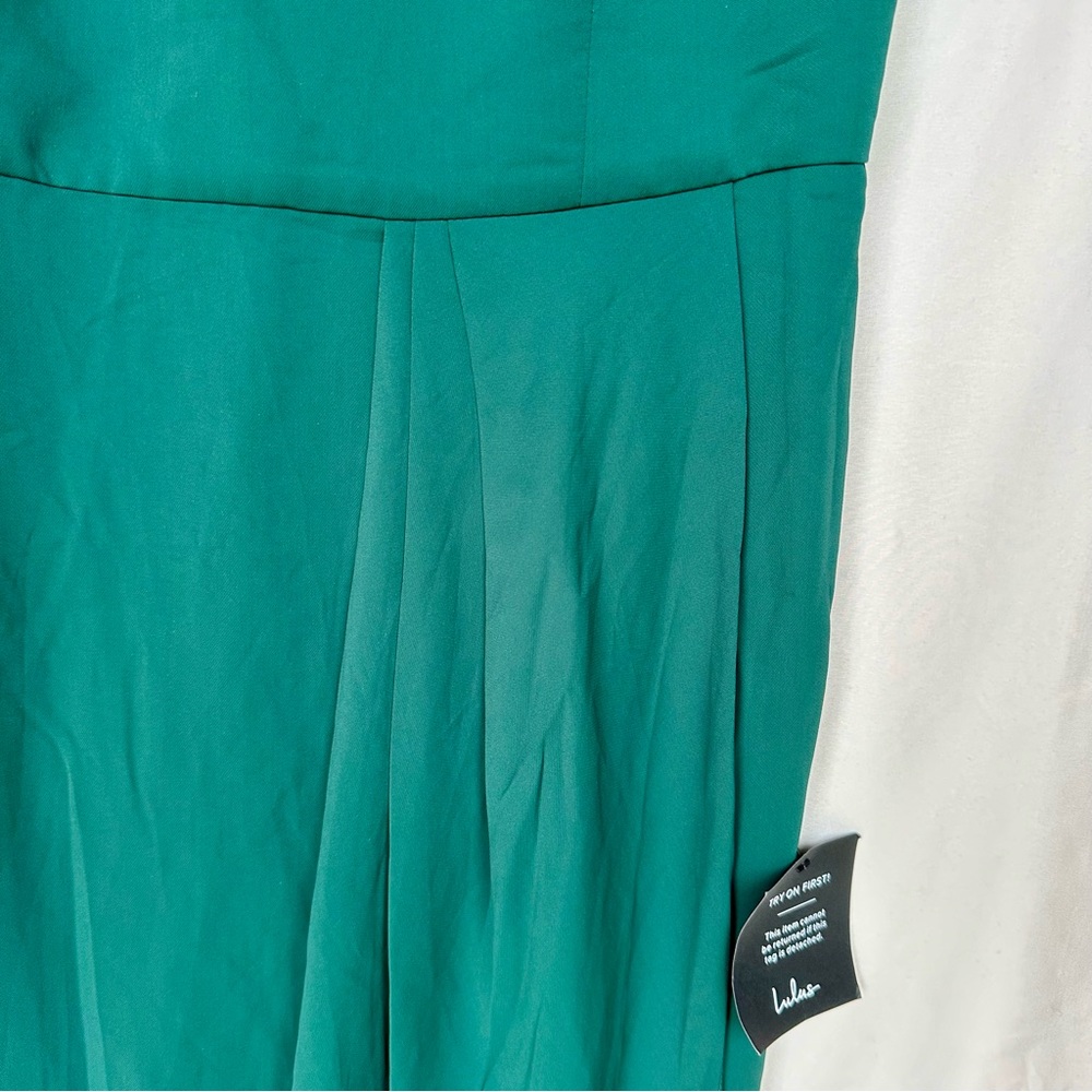NWT Lulus Reinette Dark Green Midi Dress Large - Picture 5 of 8